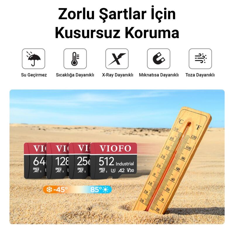 Viofo High Endurance 128GB Class 10 A2 V30 100MB/s Okuma 80MB/s Yazma Micro SD Hafıza Kartı - 4