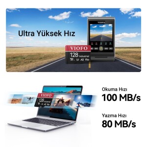 Viofo High Endurance 128GB Class 10 A2 V30 100MB/s Okuma 80MB/s Yazma Micro SD Hafıza Kartı - 7