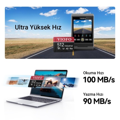 Viofo High Endurance 512GB Class 10 A2 V30 100MB/s Okuma 90MB/s Yazma Micro SD Hafıza Kartı - 7