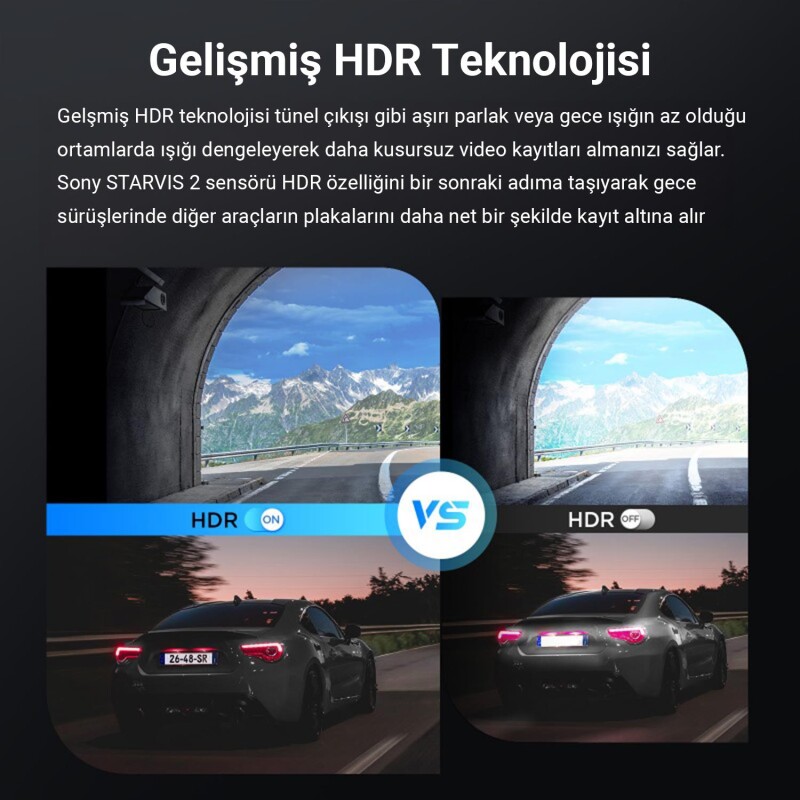 Viofo VS1 2K QHD HDR Sony Starvis 2 Sensörlü Wi-Fi GPS'li Mini Araç Kamerası - 8