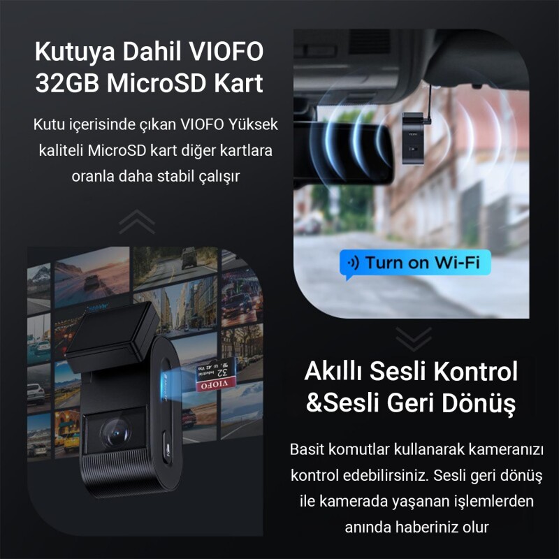 Viofo VS1 2K QHD HDR Sony Starvis 2 Sensörlü Wi-Fi GPS'li Mini Araç Kamerası - 10