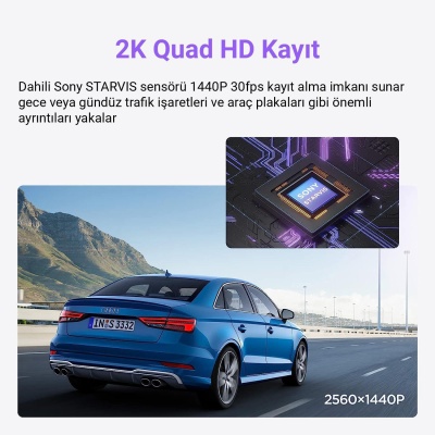 Viofo WM1 2K 30FPS QHD Sony Starvis Sensor Wifi GPS'li Araç Kamerası - 6